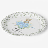 ベビーパンダブルーバルーンシャワー |紙プレート ペーパープレート (アングル)