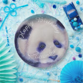 ベビーパンダベアハッピーバースデー ペーパープレート (パーティー)