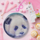 ベビーパンダベアハッピーバースデー ペーパープレート (パーティー)