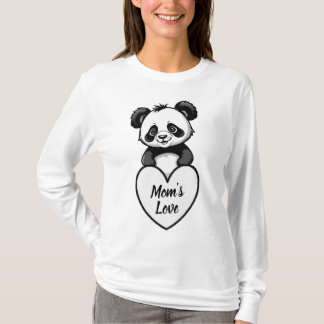 ベビーパンダベアハートとカスタムあなたのメッセージ Tシャツ