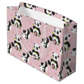 ベビーパンダベアピンクハート ラージペーパーバッグ (裏面アングル)