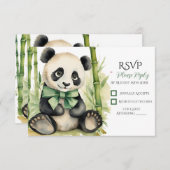 ベビーパンダベアベビーシャワー 出欠カード (正面/裏面)