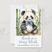 ベビーパンダベアボーイ赤ちゃんシャワーありがとう サンキューカード (正面)