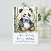 ベビーパンダベアボーイ赤ちゃんシャワーありがとう サンキューカード (スタンド正面)