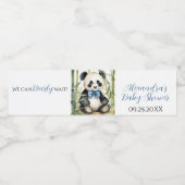 ベビーパンダベアボーイ赤ちゃんシャワー ペットボトルラベル (シングルラベル)