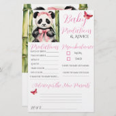 ベビーパンダベアーガールベビー予測アドバイスカード (正面/裏面)