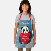 ベビーパンダベアーハグビッグ赤いハートシェフエプロン エプロン (インサイチュ)