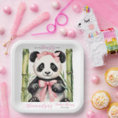 ベビーパンダベアービーウェイガールズベビーシャワー ペーパープレート (パーティー)