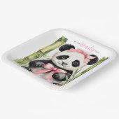 ベビーパンダベアービーウェイガールズベビーシャワー ペーパープレート (傾斜あり)