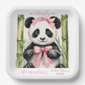 ベビーパンダベアービーウェイガールズベビーシャワー ペーパープレート (正面)