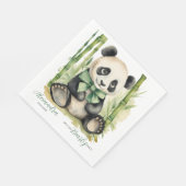 ベビーパンダベアービーウェイベビーシャワー スタンダードランチョンナプキン (角)