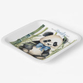 ベビーパンダベアービーウェイボーイ赤ちゃんシャワー ペーパープレート (傾斜あり)