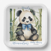 ベビーパンダベアービーウェイボーイ赤ちゃんシャワー ペーパープレート (正面)