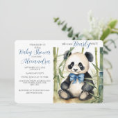 ベビーパンダベアーボーイ心待ちベビーシャワー 招待状 (スタンド正面)