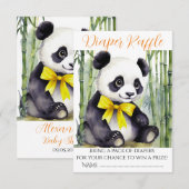 ベビーパンダベビーシャワーおむつラッフル エンクロージャーカード (正面/裏面)