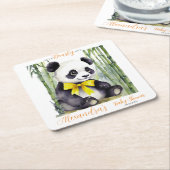 ベビーパンダベビーシャワー スクエアペーパーコースター (アングル)
