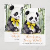 ベビーパンダ熊ベビーシャワー性別なしサンキュー サンキューカード (正面/裏面)