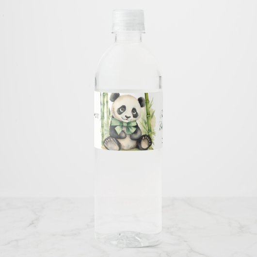 ベビーパンダ熊男女兼用赤ちゃんシャワー ペットボトルラベル (正面)