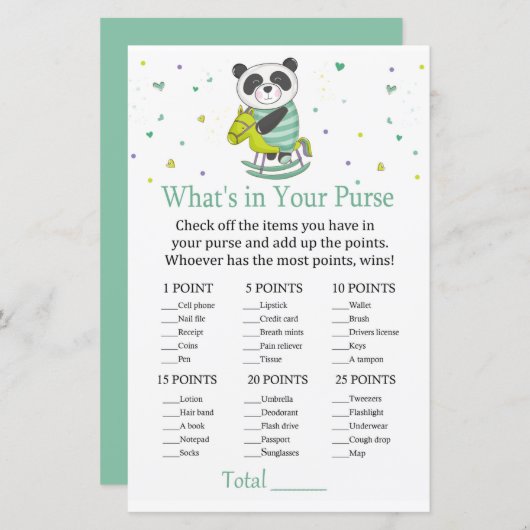 ベビーパンダ財布ゲームの中に何があるか (正面/裏面)