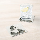 ベビーパンダ |かわいい&フリ スクエアペーパーコースター (インサイチュ)