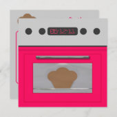 ベビーパンレシピ招待状（ピンク） 招待状 (正面/裏面)