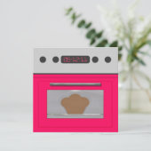 ベビーパンレシピ招待状（ピンク） 招待状 (スタンド正面)