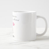 ベビーパーソナライズされたとマザーエレファントとハート- ジャンボコーヒーマグカップ (右)