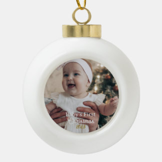 ベビーパーソナライズされたの初めてのクリスマスツリーオーナメント セラミックボールオーナメント