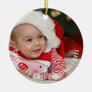 ベビーパーソナライズされたの初めてのクリスマス写真 セラミックオーナメント