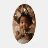 ベビーパーソナライズされたの可愛い最初の妖精のクリスマス セラミックオーナメント (右)