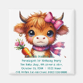 ベビーパーソナライズされたの最初の誕生日パーティー招待状 マグネット (正面)