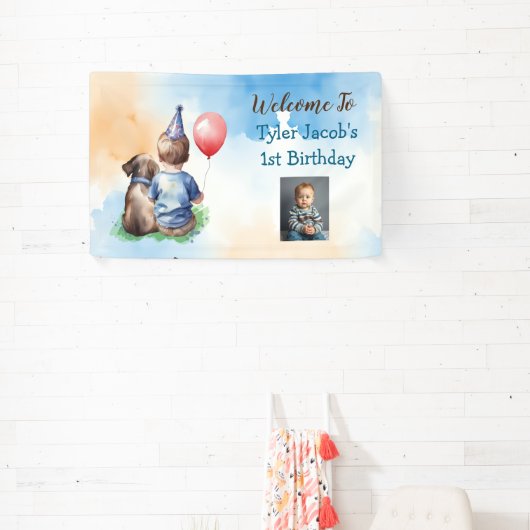ベビーパーソナライズされたの1回目の誕生日へようこそ 横断幕 (インサイチュ)