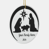 ベビーパーソナライズされたイエズマンガークリスマスホリデイ セラミックオーナメント (右)