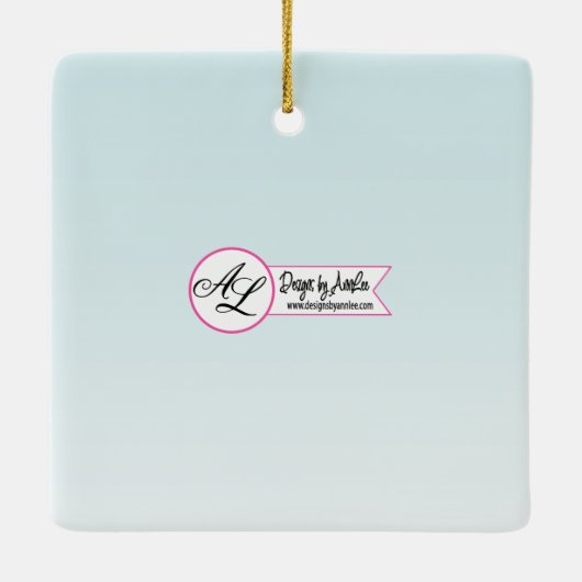 ベビーパーソナライズされたオーナメントトロピカルフラワーオンブル セラミックオーナメント (裏面)