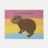 ベビーパーソナライズされたカピバカラフルラ ドアマット (正面)