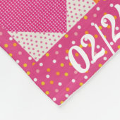 ベビーパーソナライズされたガールアルファベットキルトデザイン フリースブランケット (角)