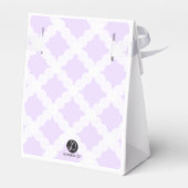 ベビーパーソナライズされたガールバプテスムパープル金ゴールドクロス フェイバーボックス (裏面サイド)