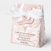ベビーパーソナライズされたガールバラ金ゴールドマーブルバプテスマ フェイバーボックス (正面サイド)
