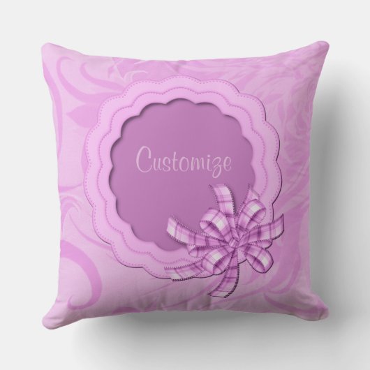 ベビーパーソナライズされたガールピンクうろこ枠枕 クッション (裏面)