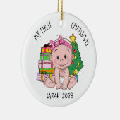 ベビーパーソナライズされたガール初めてのクリスマスオーナメント セラミックオーナメント (右)