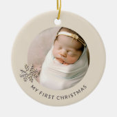 ベビーパーソナライズされたガール初めてのクリスマスオーナメント セラミックオーナメント (正面)