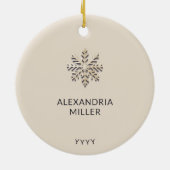 ベビーパーソナライズされたガール初めてのクリスマスオーナメント セラミックオーナメント (裏面)