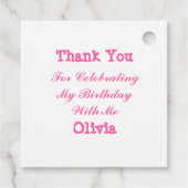ベビーパーソナライズされたガール誕生日ありがとう フェイバータグ (裏面)