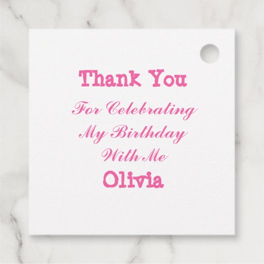 ベビーパーソナライズされたガール誕生日ありがとう フェイバータグ (裏面)