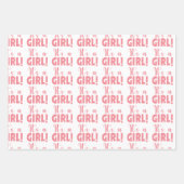 ベビーパーソナライズされたガール赤ちゃんシャワー ラッピングペーパーシート (正面3)