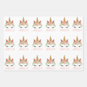 ベビーパーソナライズされたガール赤ちゃんシャワー ラッピングペーパーシート (正面2)