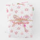 ベビーパーソナライズされたガール赤ちゃんシャワー ラッピングペーパーシート (インサイチュ)