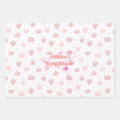 ベビーパーソナライズされたガール赤ちゃんシャワー ラッピングペーパーシート (正面)