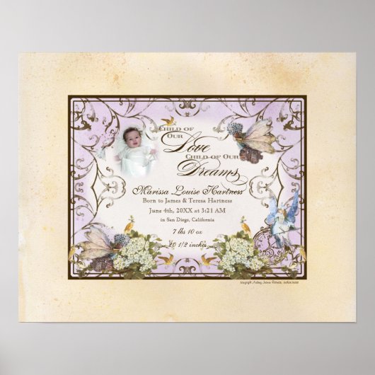 ベビーパーソナライズされたガール – エンチャント妖精の国プリンセス ポスター (正面)