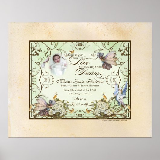 ベビーパーソナライズされたガール – エンチャント妖精の国プリンセス ポスター (正面)